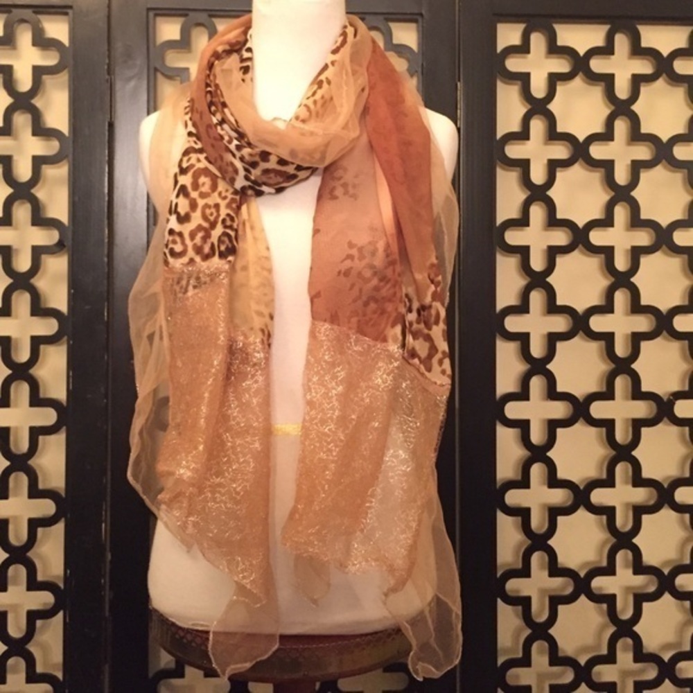 LEOPARD CHIFFONY‎ RECTANGULAR SCARF